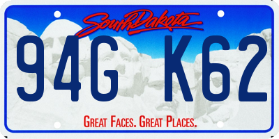 SD license plate 94GK62