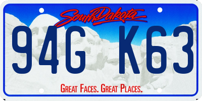 SD license plate 94GK63