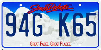 SD license plate 94GK65