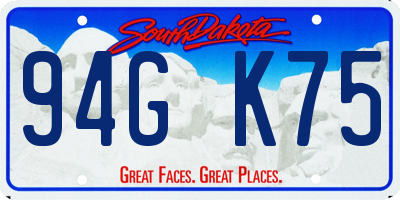 SD license plate 94GK75