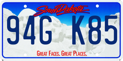 SD license plate 94GK85