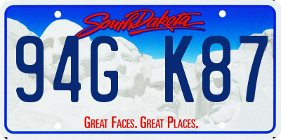 SD license plate 94GK87