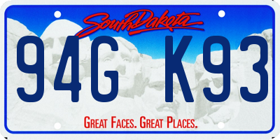 SD license plate 94GK93