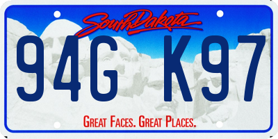 SD license plate 94GK97