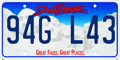 SD license plate 94GL43