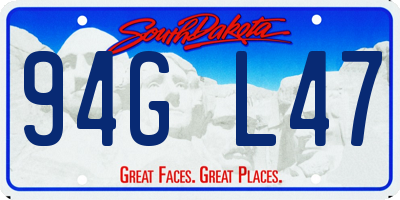 SD license plate 94GL47