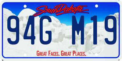 SD license plate 94GM19