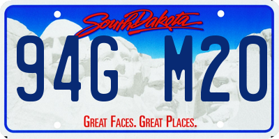 SD license plate 94GM20