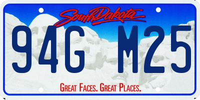 SD license plate 94GM25