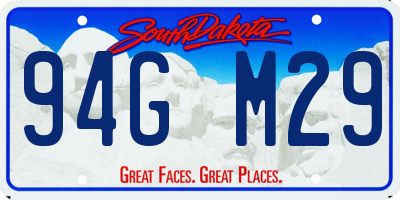 SD license plate 94GM29