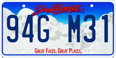 SD license plate 94GM31