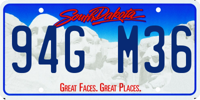SD license plate 94GM36
