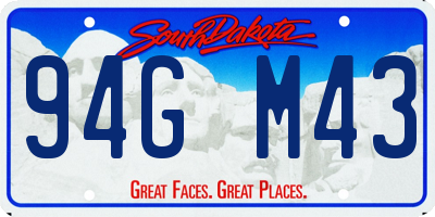 SD license plate 94GM43