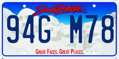 SD license plate 94GM78