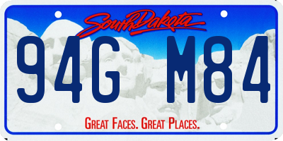 SD license plate 94GM84