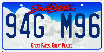 SD license plate 94GM96