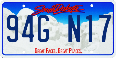 SD license plate 94GN17