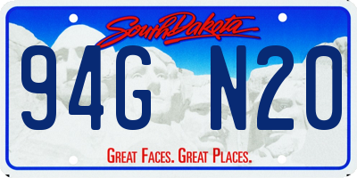 SD license plate 94GN20