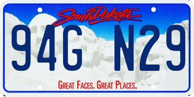 SD license plate 94GN29
