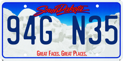 SD license plate 94GN35