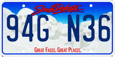 SD license plate 94GN36