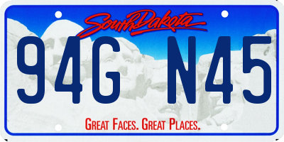 SD license plate 94GN45