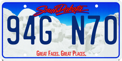 SD license plate 94GN70