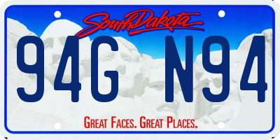 SD license plate 94GN94