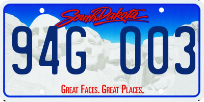 SD license plate 94GO03