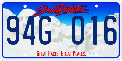 SD license plate 94GO16
