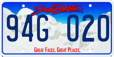 SD license plate 94GO20