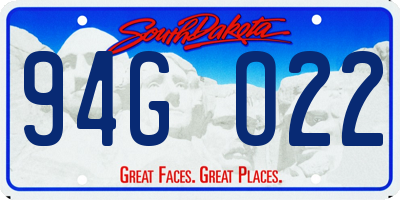 SD license plate 94GO22