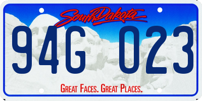 SD license plate 94GO23