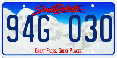 SD license plate 94GO30