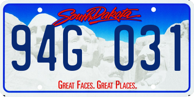 SD license plate 94GO31