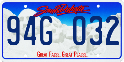 SD license plate 94GO32