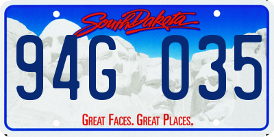 SD license plate 94GO35