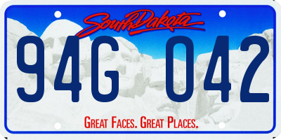 SD license plate 94GO42