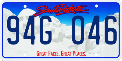 SD license plate 94GO46