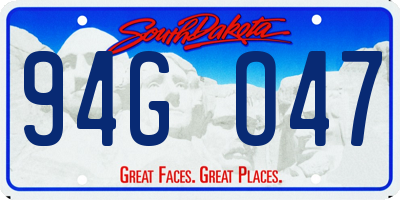 SD license plate 94GO47