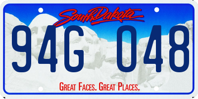 SD license plate 94GO48