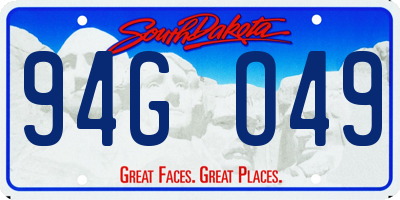 SD license plate 94GO49