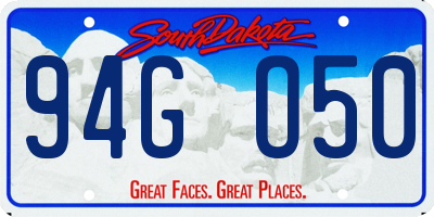 SD license plate 94GO50