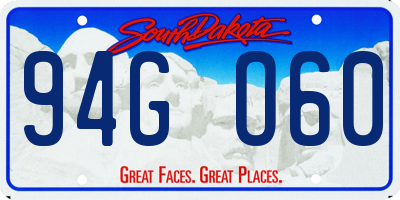 SD license plate 94GO60