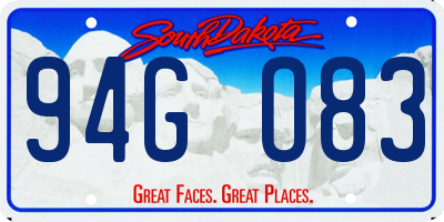 SD license plate 94GO83