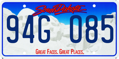 SD license plate 94GO85