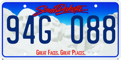 SD license plate 94GO88