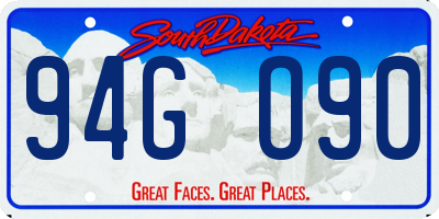 SD license plate 94GO90