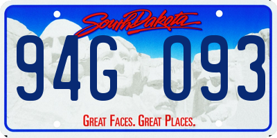 SD license plate 94GO93