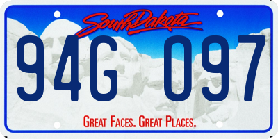 SD license plate 94GO97